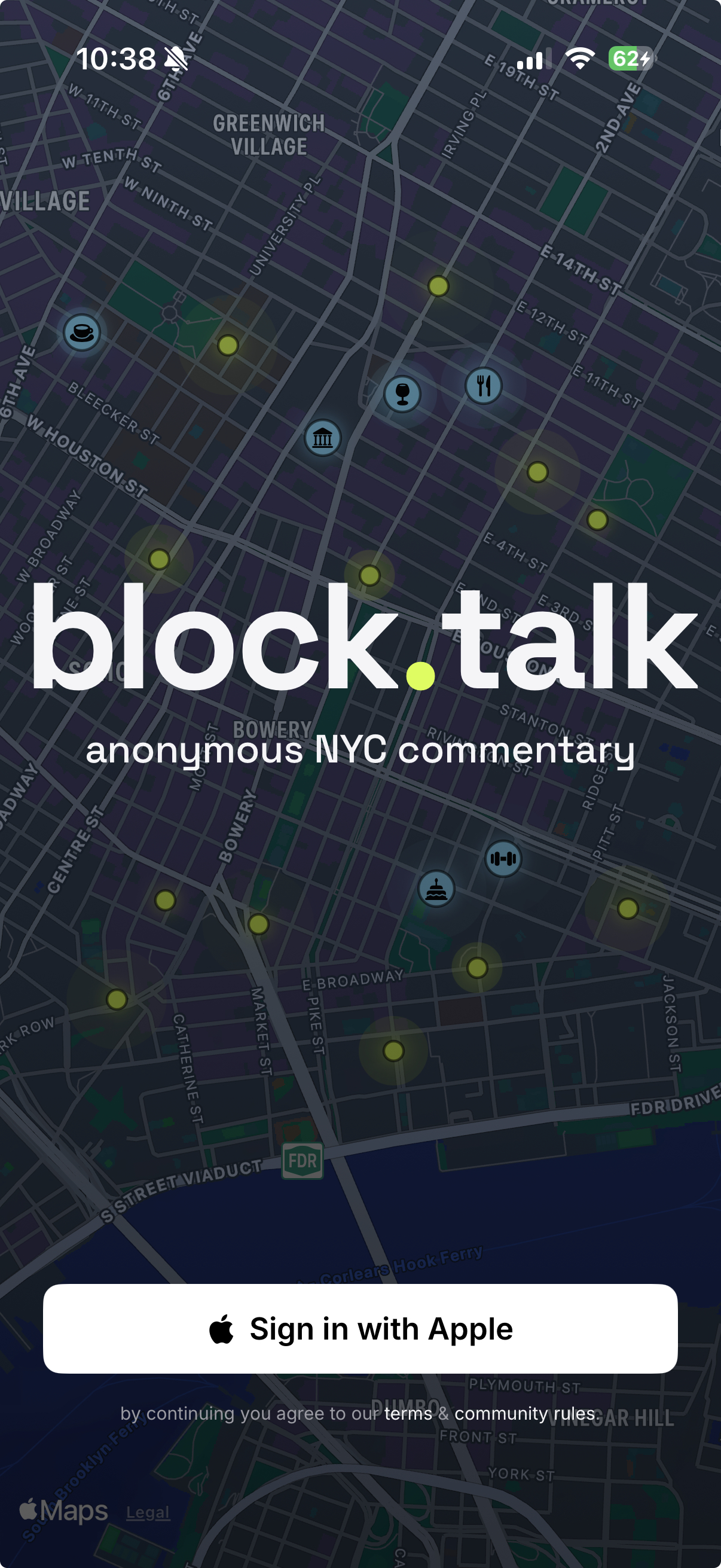 BlockTalk map of Lower Manhattan